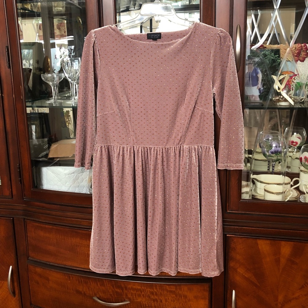 EUC Topshop Velvet Pull Over Dress